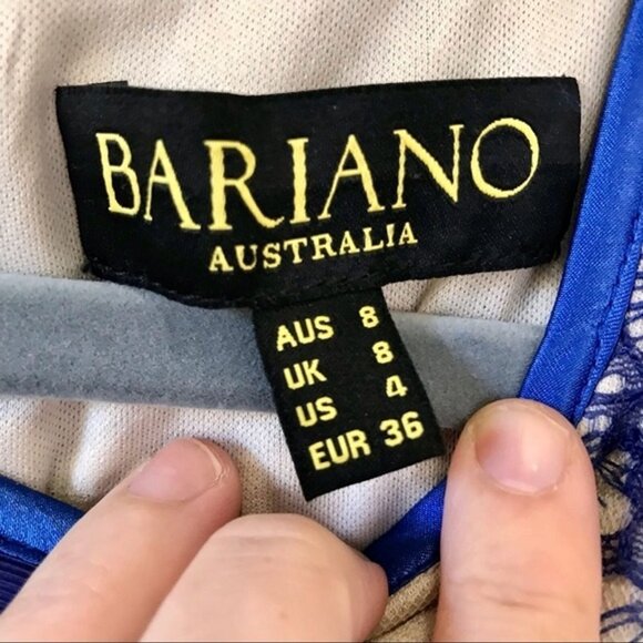 Bariano‎ Australia Women's Designer Blue Lace Tutu Party Cocktail Dress Size 4 - Picture 8 of 12